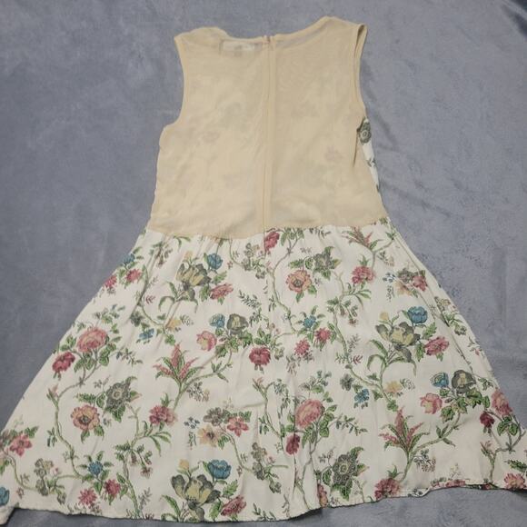 FOR LOVE & LEMONS Womens Medium Beige Lulu Floral Sheer Mesh Flared Mini Skater - Picture 10 of 13